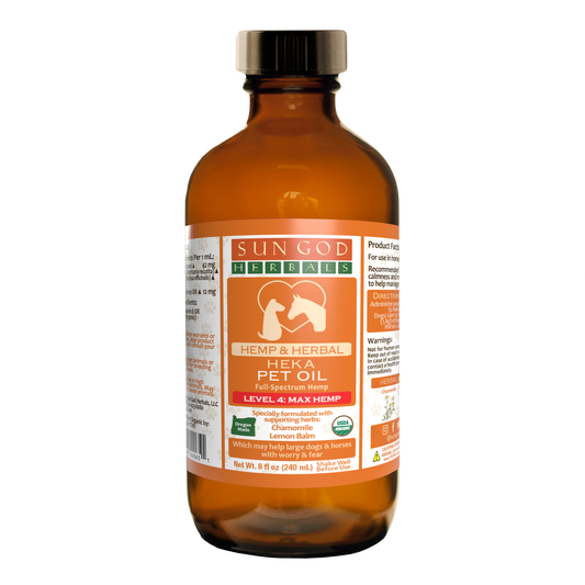 Organic Heka Mental Ease Hemp Pet Oil-Level 4 Max Hemp: for Horses and Large Dogs - SALE