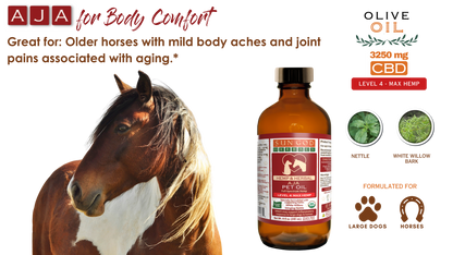 Organic Aja Body Relief Hemp Pet Oil-Level 4 Hemp: for Horses and Large Dogs
